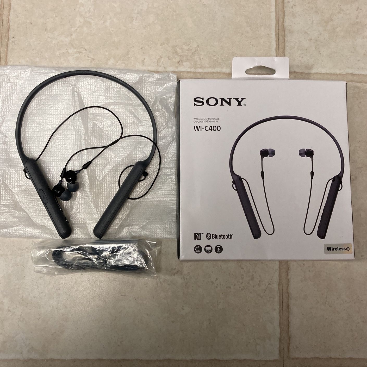 Sony WI-C400 Wireless Behind The Neck In Ear Headphones