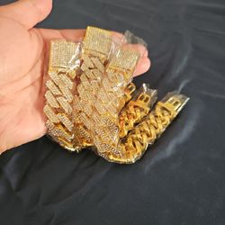 Stainless Steel Cuban Chains Cubic Zirconia Jems Jewelry