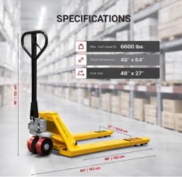 6600 LB Heavy Duty Manual Pallet Jack