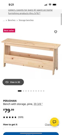 Ikea bench with storage