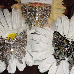 Gorgeous Huge Rhinestone Butterfly Hairclips $10.  Ea.        (Available In 3 Colors)