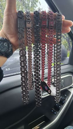 Stainless steel iced out with vvs and cz stones necklaces
