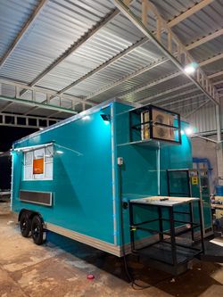 2026 Teal Blue 8x18 Food Trailer, Basic Setup — NEW
