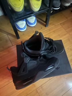 Black cat jordan 4s size 10