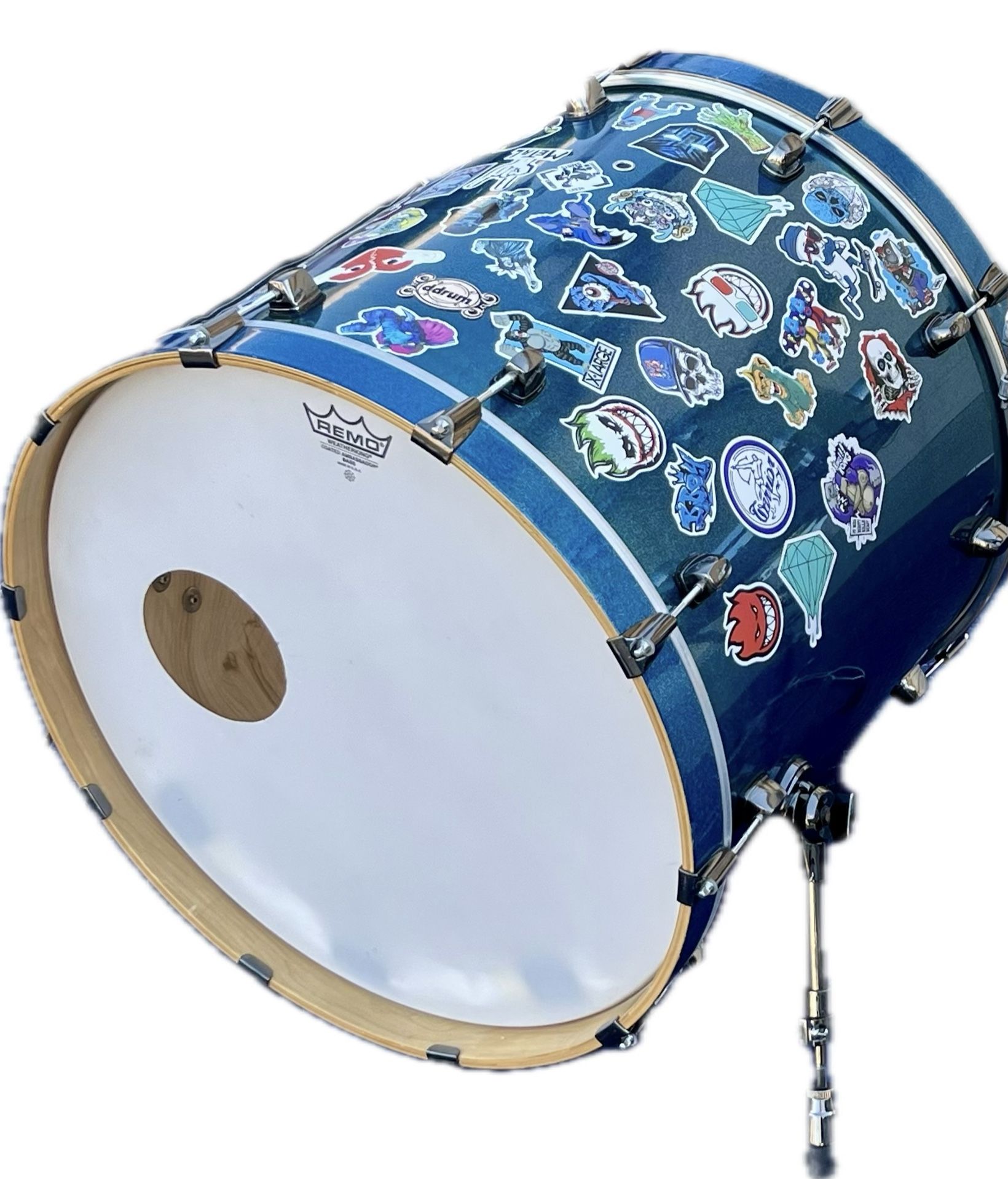 DDrum 22x22 Bass Drum Punked Out, Blue Maple Big Bass Sound