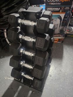 CAP Rubber Coated Dumbbell Weight Set