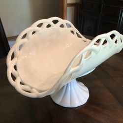 Antique Milk-glass Saddle Vase
