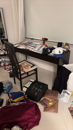 desk and chair