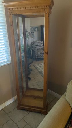 Solid wood wood/glass display cabinet