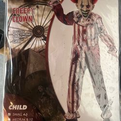 Kids Creepy Clown Halloween Costume Small 4-6