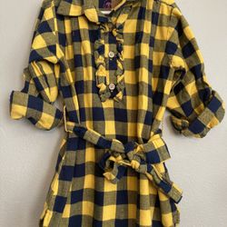 Ruffle Butts Plaid Shirt Dress Size 5