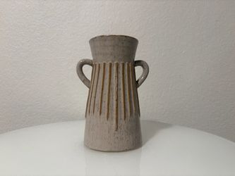 MCM Ceramic Vase Natural Beige Handles