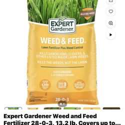Expert Gardener Weed and Feed Fertilizer 28-0-3, 13.2 Ib. Covers up