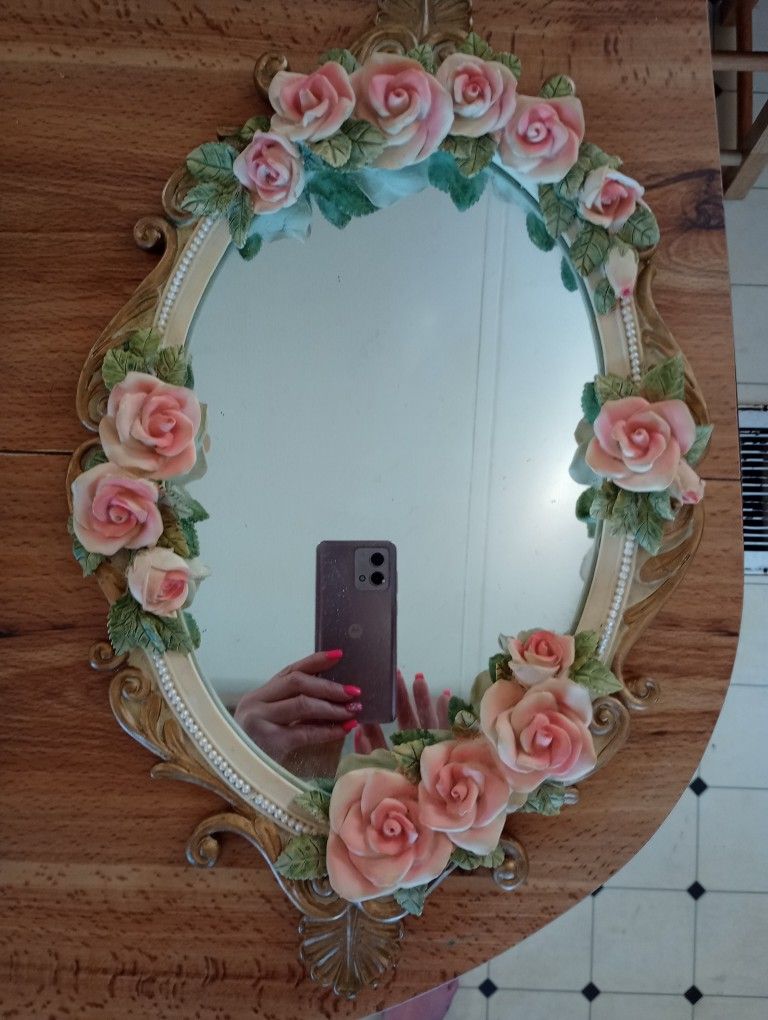 Vintage Rose Mirror