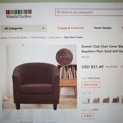 2 Stretch Barrel Tub  Armchair Club Slipcovers