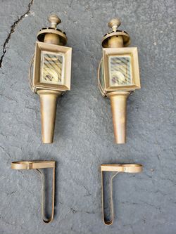 Vintage brass oil lamps!