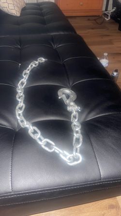 Grade 43 trailer safety chain (silver metal) with clevis slip latch hook