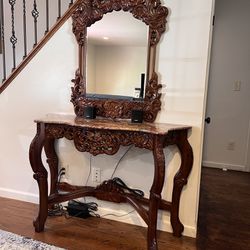 Table And Mirror Console