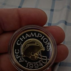 1994 San Diego Chargers AFC Champs 1oz Silver