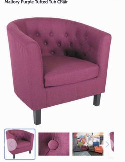 Mallory Purple Tufted Tub Chairs/ set of 2