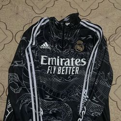 Adidas Real Madrid black & white dragon Training top Size M