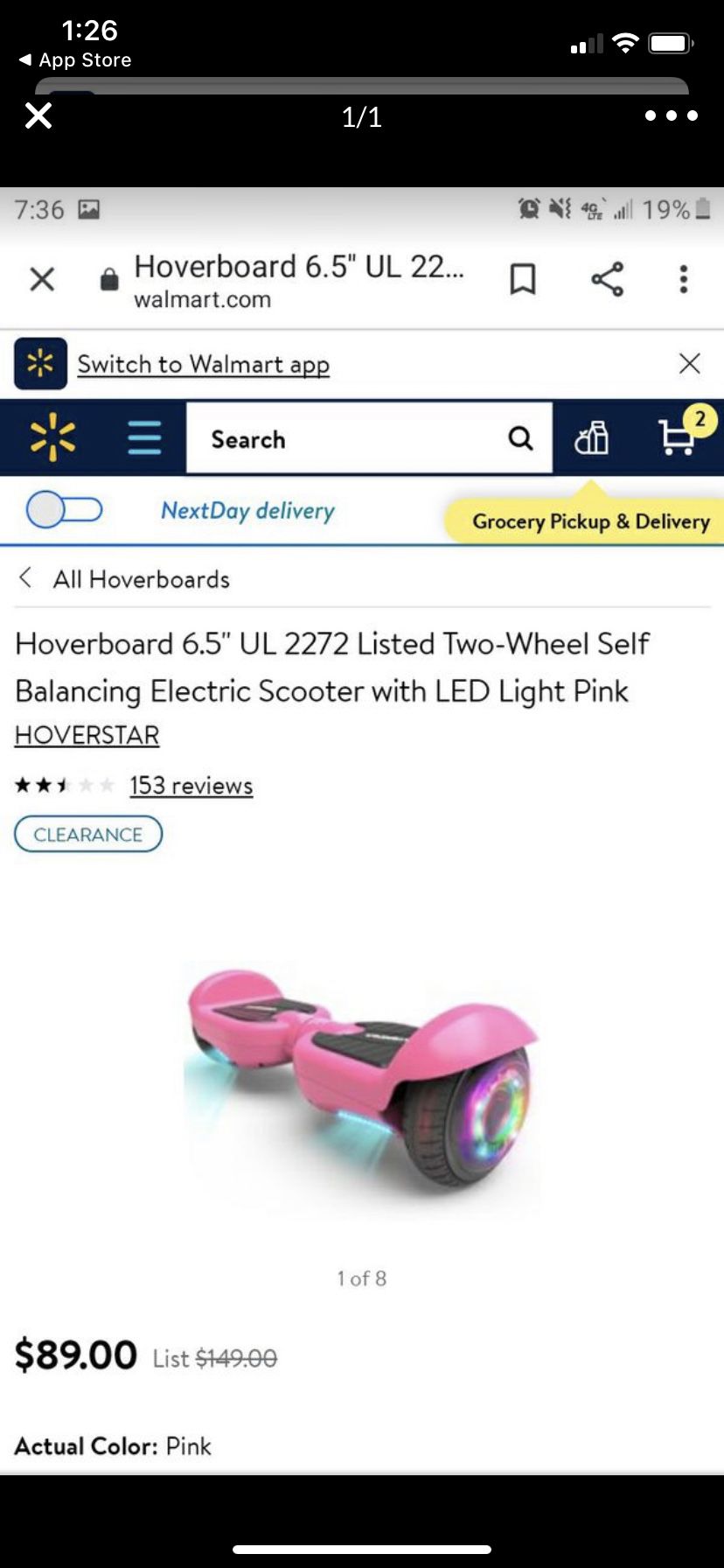 Pink hoverboard