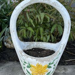 Vintage Cement Flower Basket 