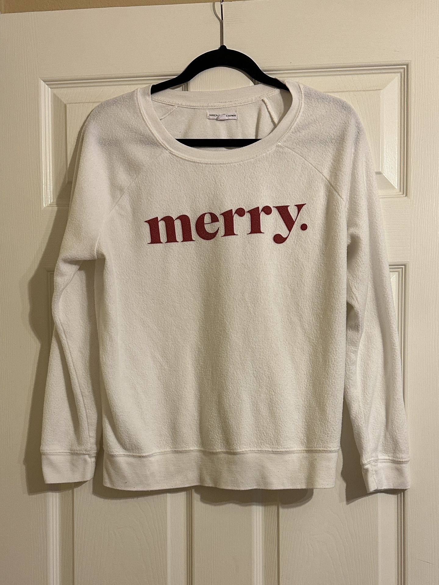 White ‘merry.’ Long Sleeve Top from Grayson:Threads