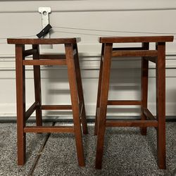 2 Wooden Stools 29 Inch Height 