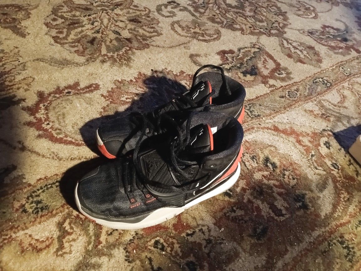 Kids Size And 1/2 Nikes Kyrie Irving Nikes Red And Black