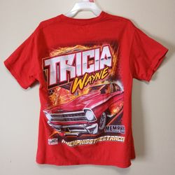 JJ Da Boss Zip Tie Memphis Street Racer Street Outlaws red t shirt boys size large 10/12 