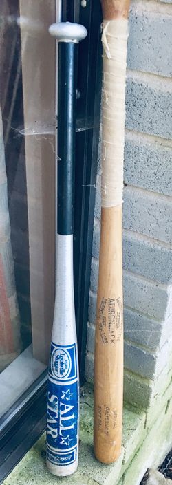 ORIGINAL 1960 ADIRONDAK 21BE BAT and LOUISVILLE METAL BASEBALL BAT