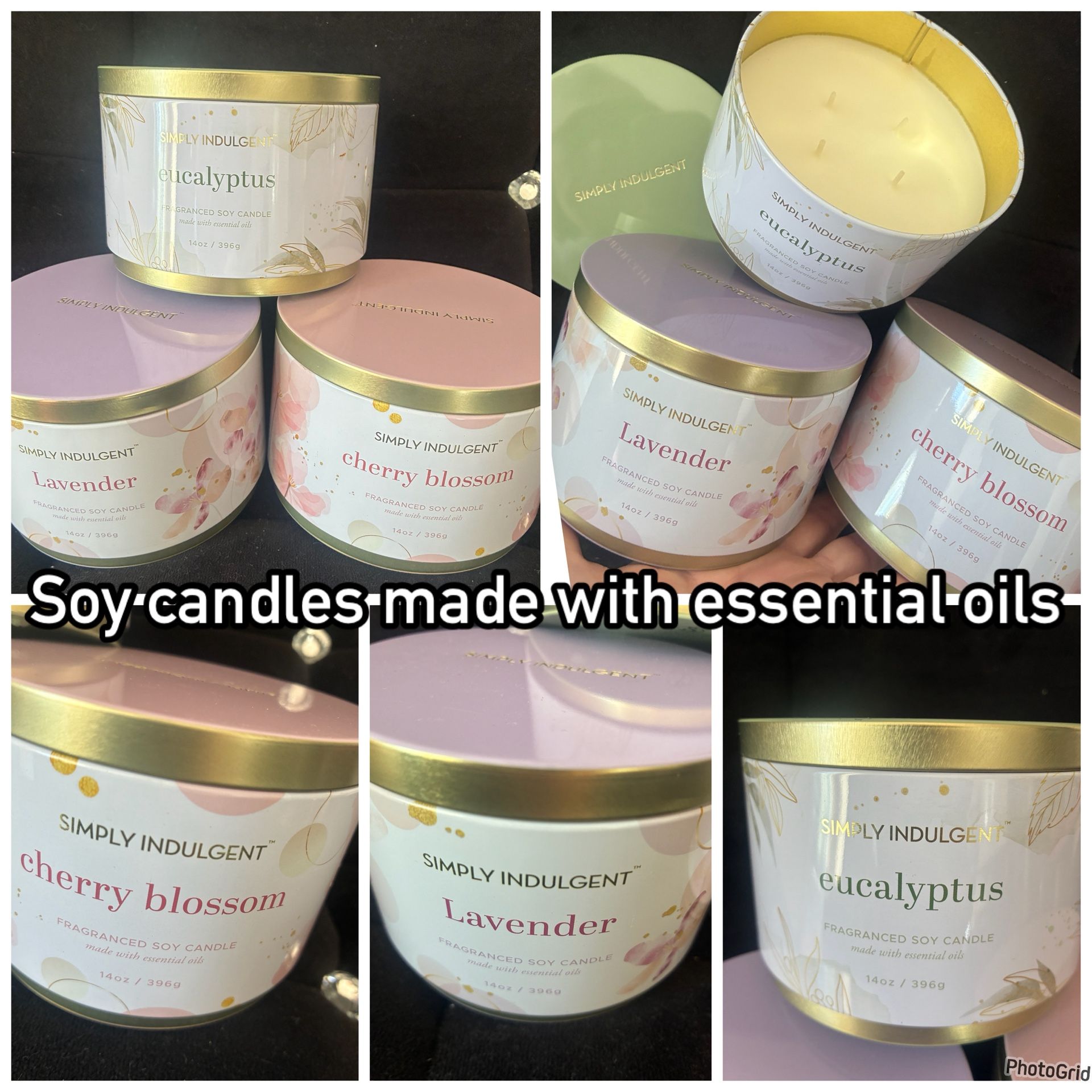 New,3 Soy Candles W Essential Oils $20 