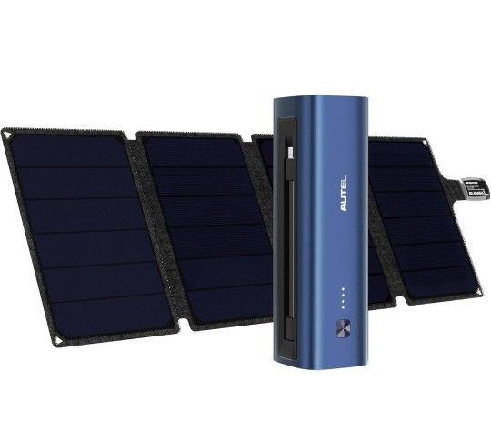 Autel Power Bank with 36W Solar Panel, 15,000mAh Portable Charger, Fast Charging LiFePO4 Battery Kit for Outdoor Camping, Hiking, Fishing, and Traveli