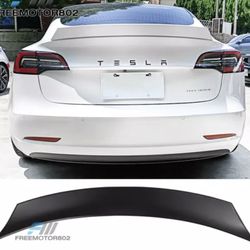 Fits 17-22 Tesla Model 3 Trunk Spoiler Wing Matte Black - ABS