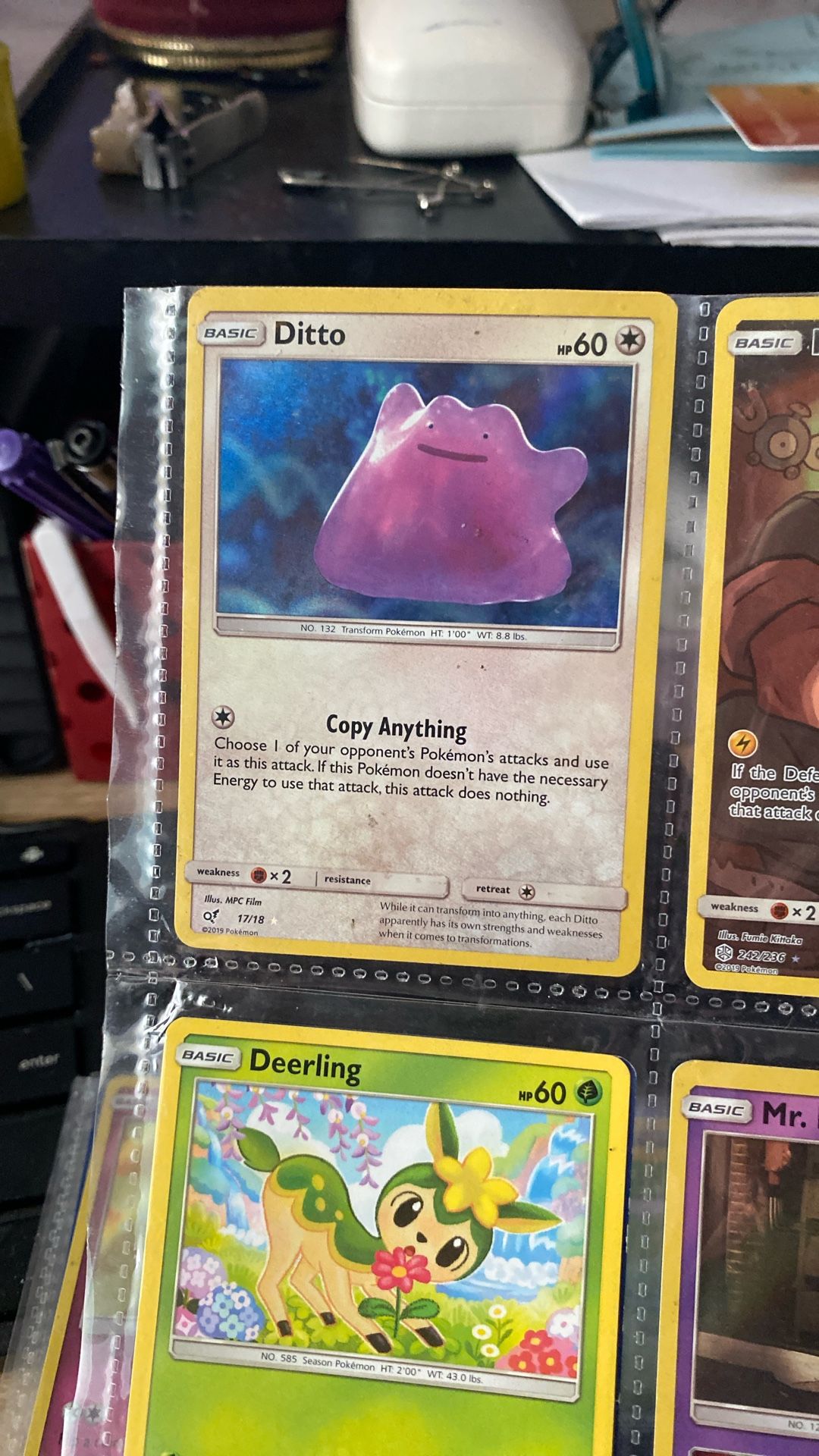 Ditto Pokémon card from the Detective Pikachu series