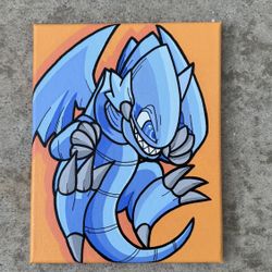 Yugioh Blue Eyes Room Dragon Canvas Painting 