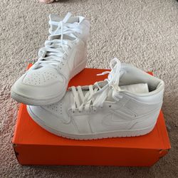 Jordan 1 Mid Triple White 11.5