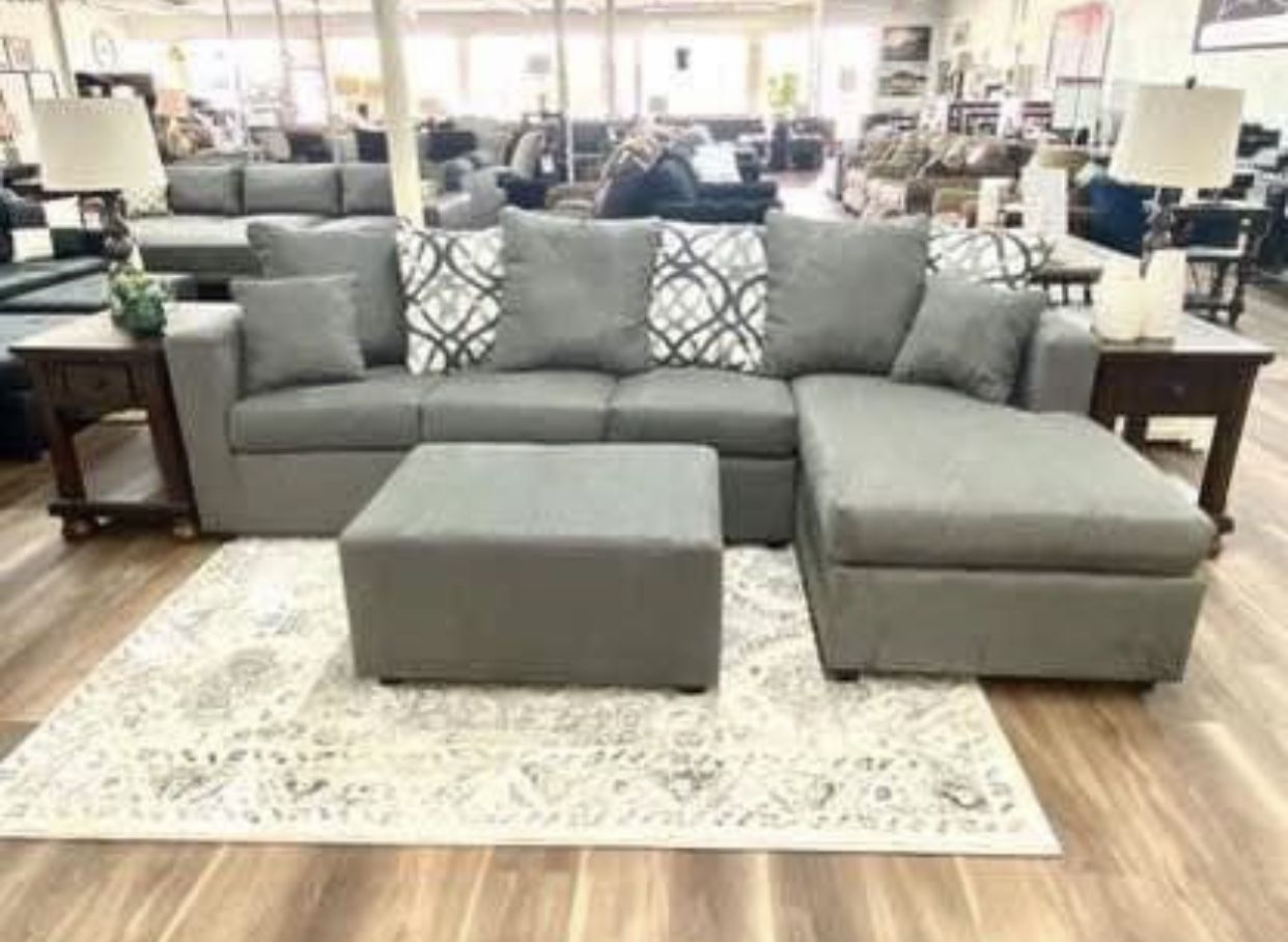 AZ Made sectional Sofa Couch Gray Black Purple 