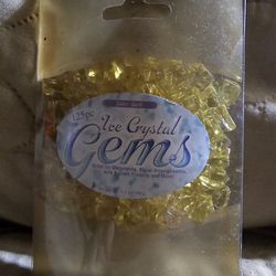 Pack Of 125 Gold Ice Crystal Gems New For Crafts