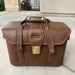 Vtg 80s Coast Brand SLR-1400 Camera Case Leather Hard-Shell Travel Bag USA