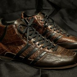Adidas Monza Vintage shoes crocodile-embossed leather finish Men’s Size 9