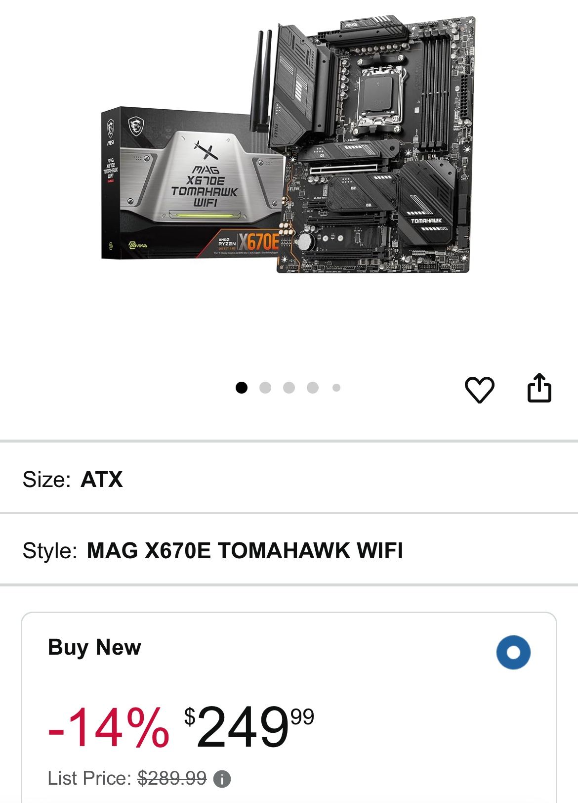Brand New!! MAG X670E Tomahawk Wifi