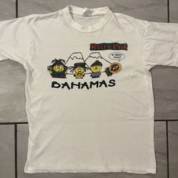 Vintage 90s Mens Large South Park Jamaica Rasta Park Short Sleeve T-Shirt White