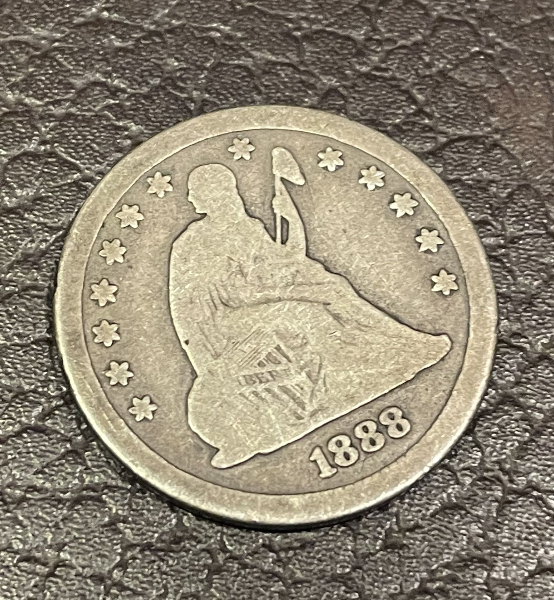25 cents 1888. Antique Coin USA