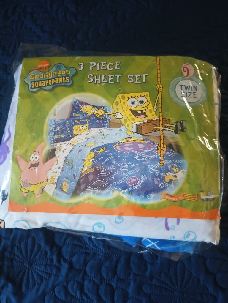 Set 3 Pieses Size Sheet Set Sponge Bob