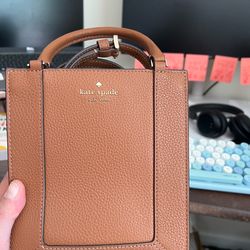 Brand New Kate Spade Lena Mini Tote pebbled leather in brown