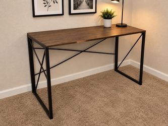 Rustic Industrial Wood & Metal Desk / Console Table