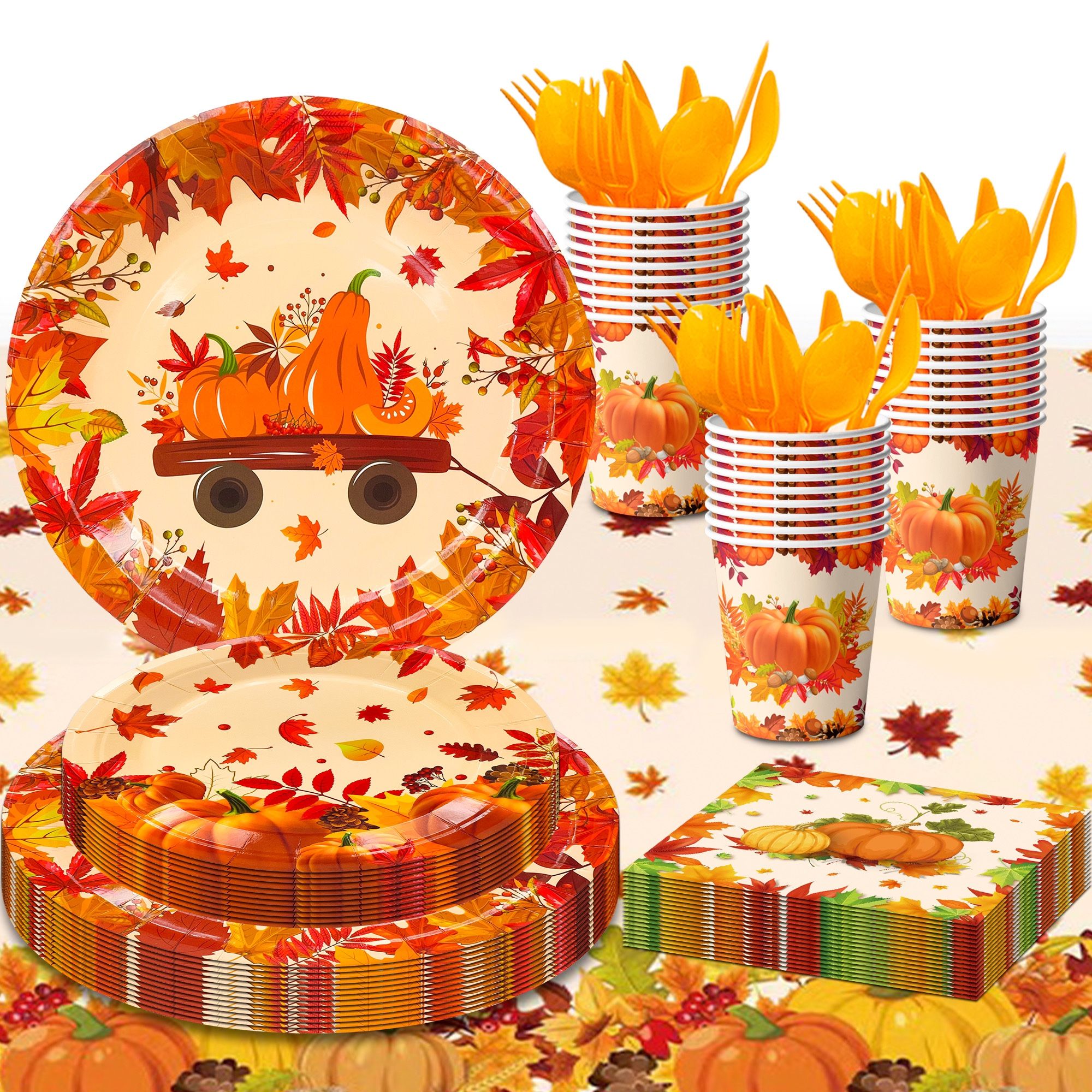 113pcs Thanks Giving Party Supplies Tableware (New, Unopened)