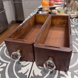 Set of vintage farmhouse salvaged sewing machine drawers (2)
